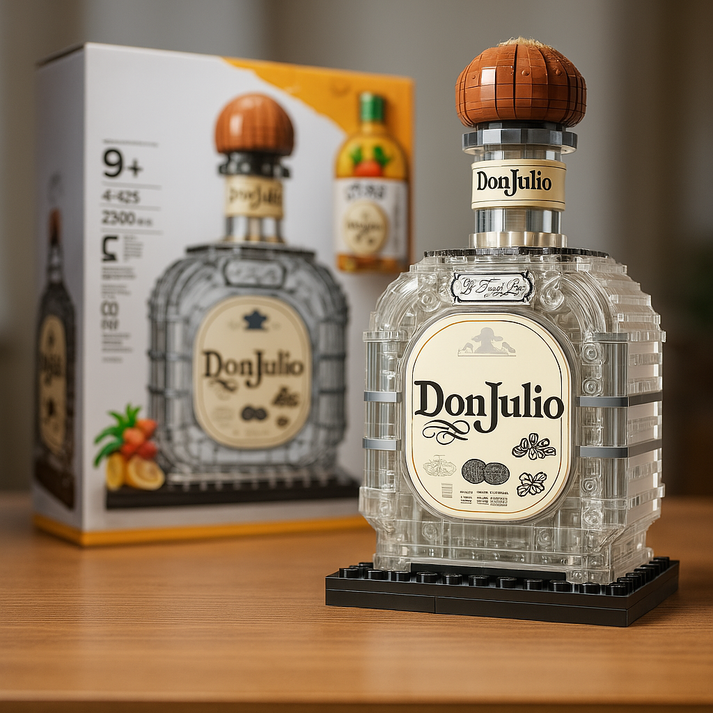 Don Julio LEGO Tarzı Koleksiyon Şişesi – Kristal Tasarımlı Özel Dekor Seti