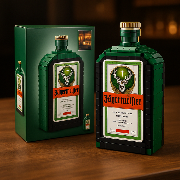 Jägermeister LEGO Tarzı Koleksiyon Şişesi – Efsanevi Bitkisel Ruhun Blok Hali