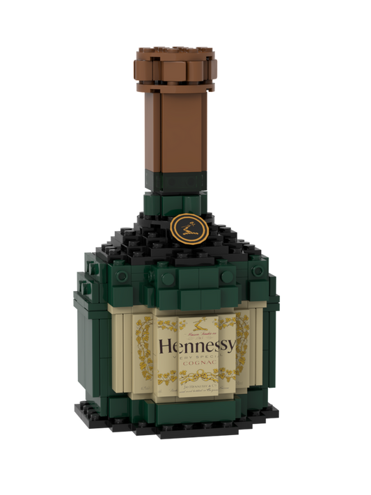 Hennessy LEGO Tarzı Koleksiyon Şişesi – Lüks Cognac Tasarımı ile Özel Vitrin Seti