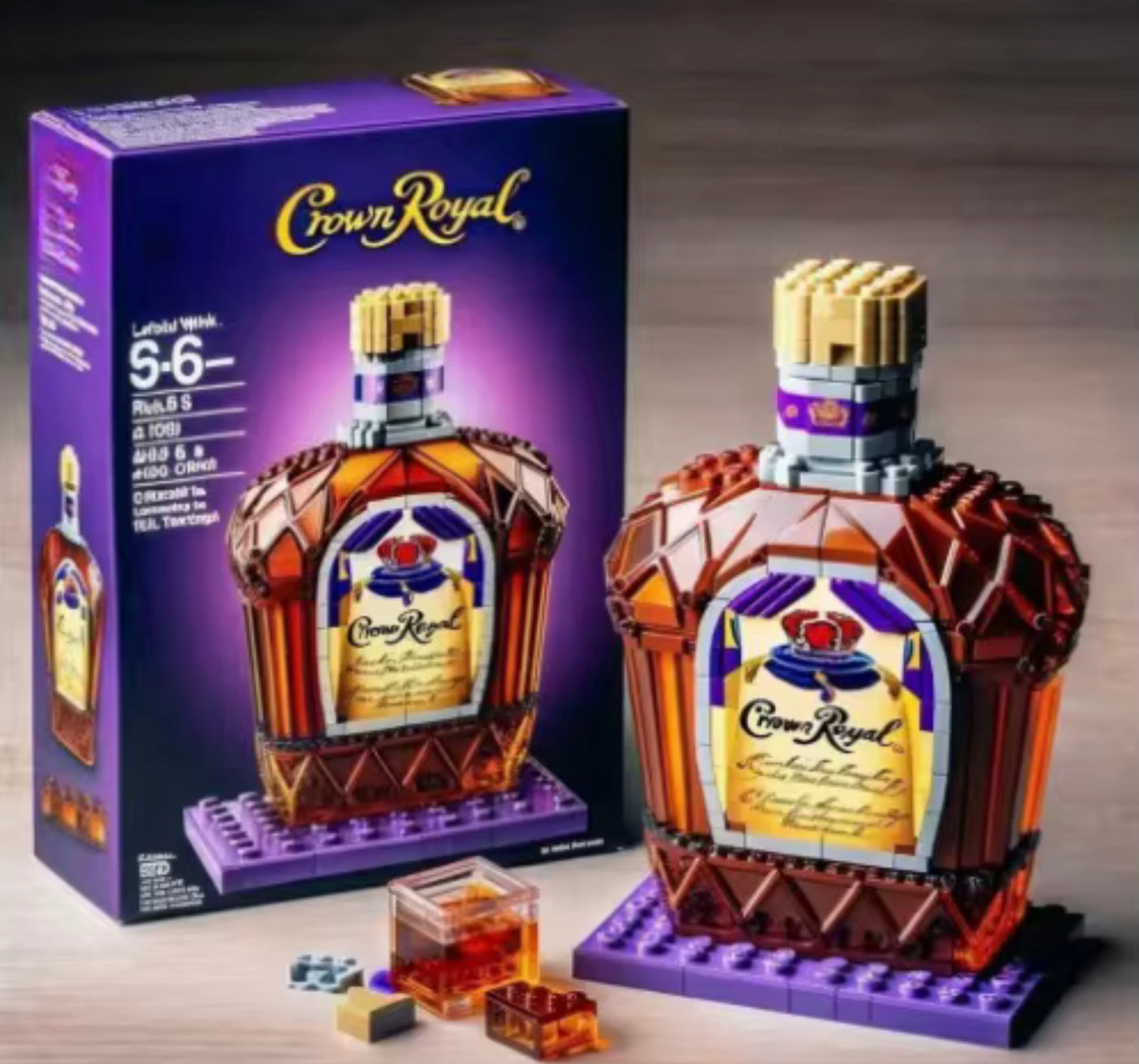 Crown Royal LEGO Tarzı Koleksiyon Şişesi – Özel Tasarım Vitrin Seti