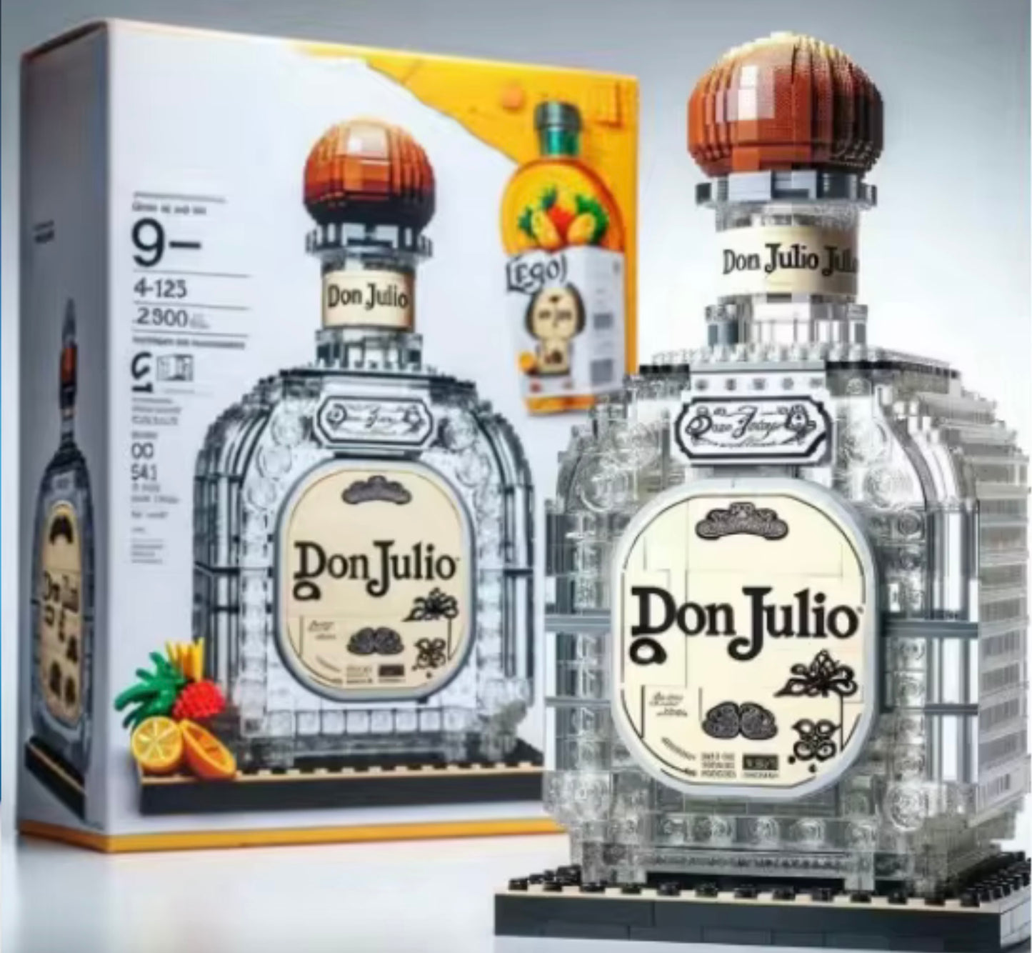Don Julio LEGO Tarzı Koleksiyon Şişesi – Kristal Tasarımlı Özel Dekor Seti